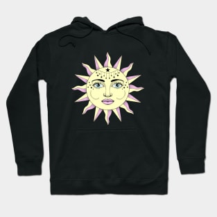 The Sun in Splendour With a Vintage Look in Pastel Colors Hoodie